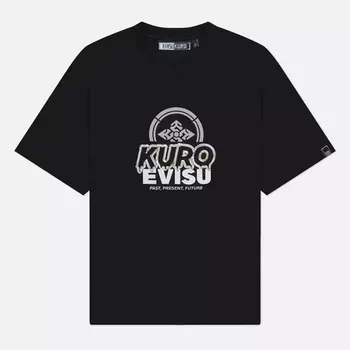 Мужская футболка Evisu Evisukuro Garment Melting Metallic Logo, цвет чёрный, размер M