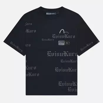 Мужская футболка Evisu Evisukuro Garment Pigment Dyed Multi Branding, цвет серый, размер XXL