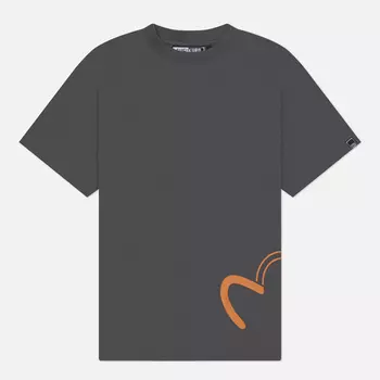 Мужская футболка Evisu Evisukuro Multi Logo, цвет серый, размер XXL