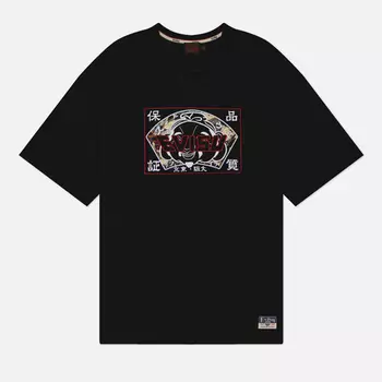 Мужская футболка Evisu Godhead Brocade Applique & Evisu Embroidery, цвет чёрный, размер XXL