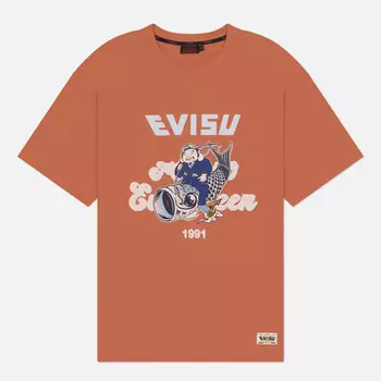 Мужская футболка Evisu Godhead & Koinobori Print, цвет оранжевый, размер M