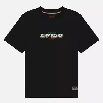 Мужская футболка Evisu Hanafuda Daruma Printed, цвет чёрный, размер XXL