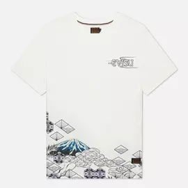 Мужская футболка Evisu Heritage Dragon &amp; Mountain Fuji Printed, цвет белый, размер L
