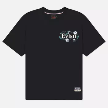 Мужская футболка Evisu Heritage Floral Daicock Printed, цвет чёрный, размер M
