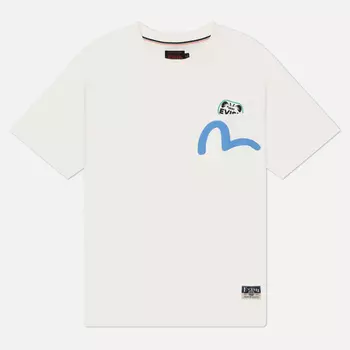 Мужская футболка Evisu Heritage Godhead & Daruma Multi-Pocket Printed, цвет белый, размер L