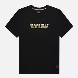 Мужская футболка Evisu Heritage Kamon &amp; EVISU Foil Printed, цвет чёрный, размер XXL