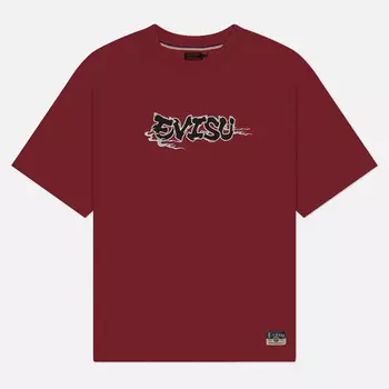 Мужская футболка Evisu Heritage Ninja Daruma Daicock Printed, цвет бордовый, размер XXL