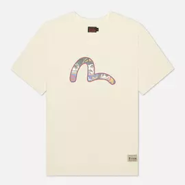 Мужская футболка Evisu Heritage Printed Daruma &amp; Seagull, цвет бежевый, размер S