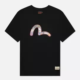 Мужская футболка Evisu Heritage Printed Daruma &amp; Seagull, цвет чёрный, размер L