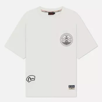 Мужская футболка Evisu Kamon Hand Brush Daicock Print Multi Pocket, цвет белый, размер L