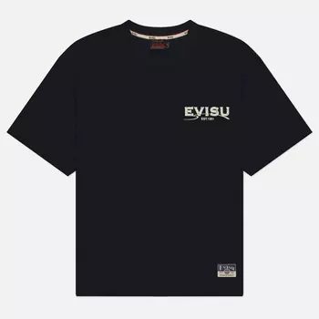 Мужская футболка Evisu Print Applique Seagull Print, цвет чёрный, размер L