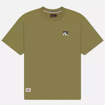 Мужская футболка Evisu Printed Godhead, цвет зелёный, размер XL