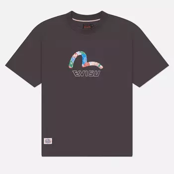 Мужская футболка Evisu Printed Seagull, цвет серый, размер L