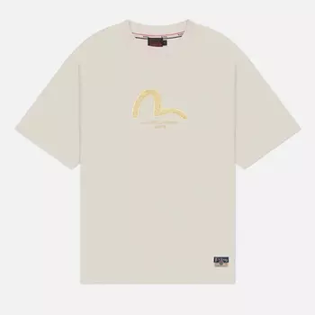 Мужская футболка Evisu Seagull Golden Print & Koinobori Print, цвет бежевый, размер XXL