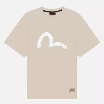 Мужская футболка Evisu Seagull Koinobori Reflective Print, цвет бежевый, размер XXL