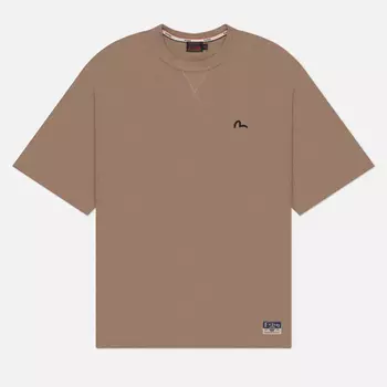 Мужская футболка Evisu Seagull Print & Lucky Charm Applique, цвет бежевый, размер XXL