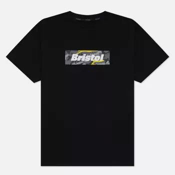 Мужская футболка F.C. Real Bristol Camouflage Box Logo, цвет чёрный, размер S