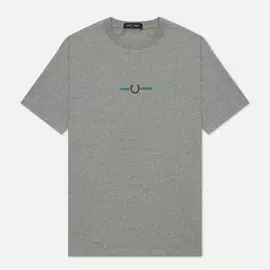 Мужская футболка Fred Perry Embroidered, цвет серый, размер M