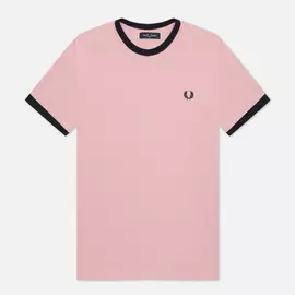 Мужская футболка Fred Perry Ringer, цвет розовый, размер XXXL