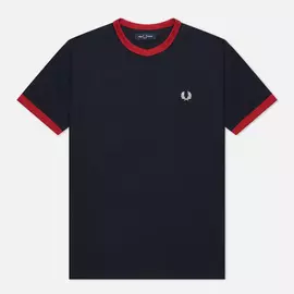 Мужская футболка Fred Perry Ringer, цвет синий, размер XL