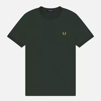 Мужская футболка Fred Perry Ringer, цвет зелёный, размер XL