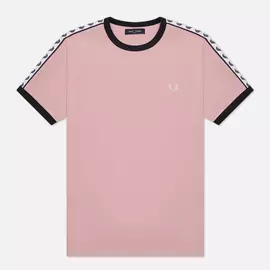 Мужская футболка Fred Perry Taped Ringer, цвет розовый, размер XXL