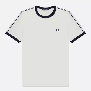 Мужская футболка Fred Perry Taped Ringer Regular, цвет белый, размер L