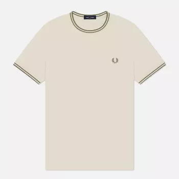 Мужская футболка Fred Perry Twin Tipped, цвет белый, размер L