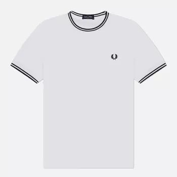 Мужская футболка Fred Perry Twin Tipped, цвет белый, размер M