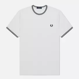 Мужская футболка Fred Perry Twin Tipped, цвет белый, размер S