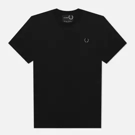 Мужская футболка Fred Perry x Raf Simons Laurel Detail Crew Neck, цвет чёрный, размер XXL