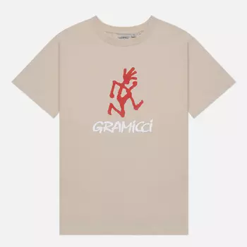 Мужская футболка Gramicci Logo, цвет бежевый, размер S