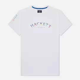 Мужская футболка Hackett London Color Logo, цвет белый, размер L