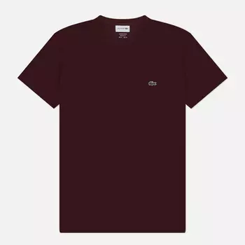 Мужская футболка Lacoste Crew Neck Pima Cotton, цвет бордовый, размер L