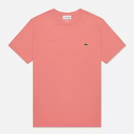 Мужская футболка Lacoste Crew Neck Pima Cotton, цвет розовый, размер XL