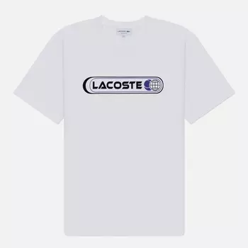 Мужская футболка Lacoste Print Relax Fit Crew Neck, цвет белый, размер XXL