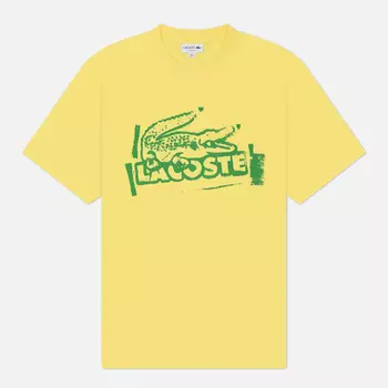 Мужская футболка Lacoste Printed Cotton Jersey, цвет жёлтый, размер S