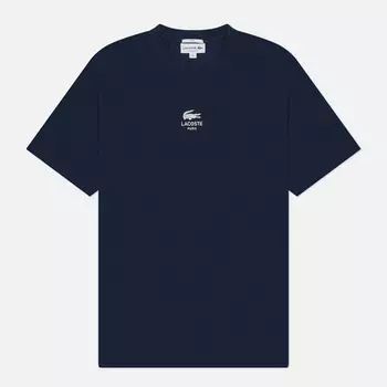 Мужская футболка Lacoste Signature Print Cotton, цвет синий, размер M