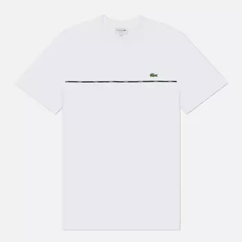 Мужская футболка Lacoste Trim Cotton Jersey, цвет белый, размер S