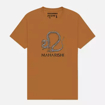 Мужская футболка maharishi Fossil Dragon, цвет коричневый, размер XXL