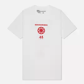 Мужская футболка maharishi Paper Cut Ox, цвет белый, размер M