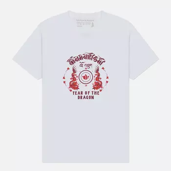 Мужская футболка maharishi x Tashi Mannox Dragon Anniversary, цвет белый, размер XXL