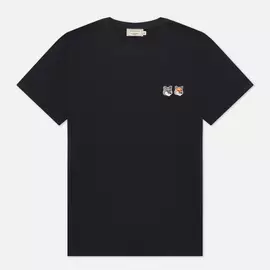 Мужская футболка Maison Kitsune Double Fox Head Patch, цвет чёрный, размер XL