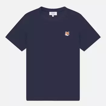 Мужская футболка Maison Kitsune Fox Head Patch Regular, цвет синий, размер M