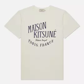 Мужская футболка Maison Kitsune Palais Royal Classic, цвет бежевый, размер S