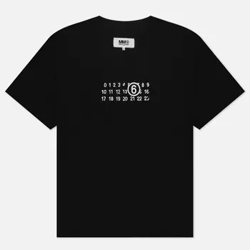 Мужская футболка Maison Margiela MM6 Destroyed Logo, цвет чёрный, размер XXL