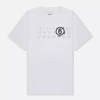 Мужская футболка Maison Margiela MM6 Numeric Logo, цвет белый, размер M