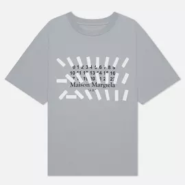 Мужская футболка Maison Margiela Tape Print Oversized, цвет серый, размер 48