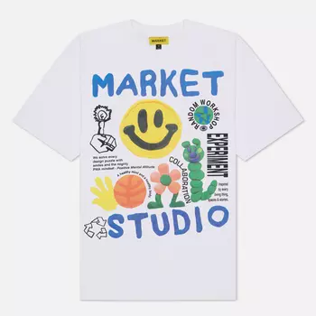 Мужская футболка MARKET Smiley Collage, цвет белый, размер XL