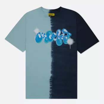 Мужская футболка MARKET Smiley Piercing Split Dye, цвет синий, размер S